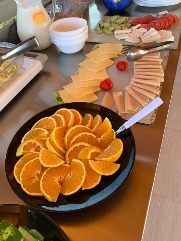 Fresh fruit and breakfast selection